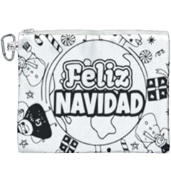 Christmas Santa Snow Happy Joy Canvas Cosmetic Bag (xxxl) by Sarkoni