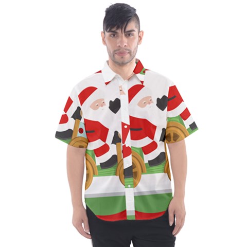 Christmas Santa Claus Men s Short Sleeve Shirt by Sarkoni