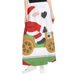 Christmas Santa Claus Maxi Chiffon Skirt