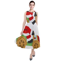 Christmas Santa Claus Round Neck Boho Dress by Sarkoni