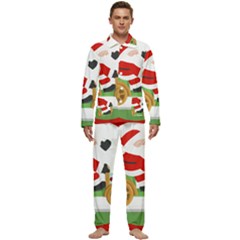 Christmas Santa Claus Men s Long Sleeve Velvet Pocket Pajamas Set by Sarkoni