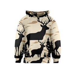 Deer Wildlife Kids  Pullover Hoodie by Sarkoni