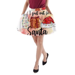 Santa Cookies Christmas A-line Pocket Skirt by Sarkoni