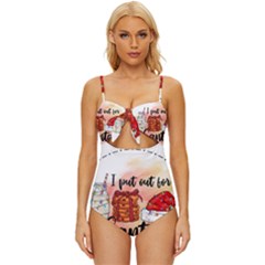 Santa Cookies Christmas Knot Front One-piece Swimsuit by Sarkoni