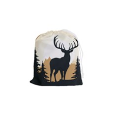 Deer Wildlife Nature Drawstring Pouch (small) by Sarkoni