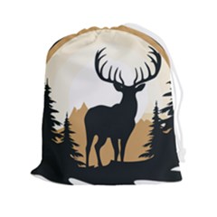 Deer Wildlife Nature Drawstring Pouch (2xl) by Sarkoni