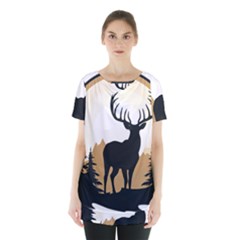 Deer Wildlife Nature Skirt Hem Sports Top by Sarkoni