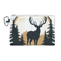 Deer Wildlife Nature Canvas Cosmetic Bag (large) by Sarkoni