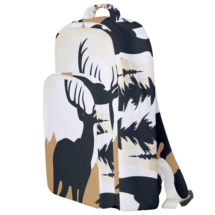 Deer Wildlife Nature Double Compartment Backpack