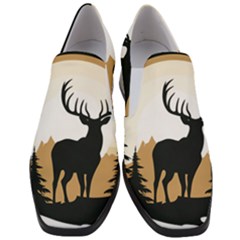 Deer Wildlife Nature Women Slip On Heel Loafers by Sarkoni