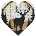 Deer Wildlife Nature Wooden Puzzle Heart View1