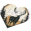 Deer Wildlife Nature Wooden Puzzle Heart View2