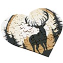 Deer Wildlife Nature Wooden Puzzle Heart View3