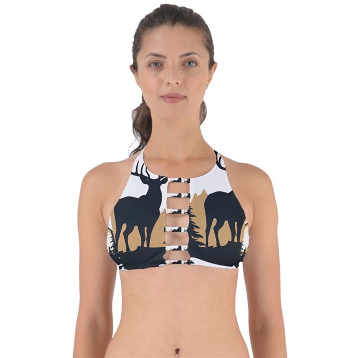 Deer Wildlife Nature Perfectly Cut Out Bikini Top