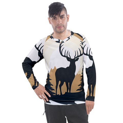 Deer Wildlife Nature Men s Pique Long Sleeve T-shirt by Sarkoni