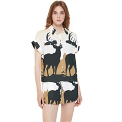 Deer Wildlife Nature Chiffon Lounge Set by Sarkoni