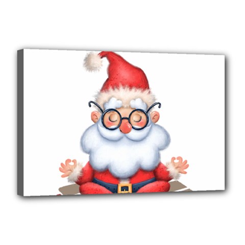 Santa Glasses Yoga Chill Vibe Canvas 18  X 12  (stretched)