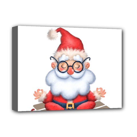 Santa Glasses Yoga Chill Vibe Deluxe Canvas 16  X 12  (stretched) 