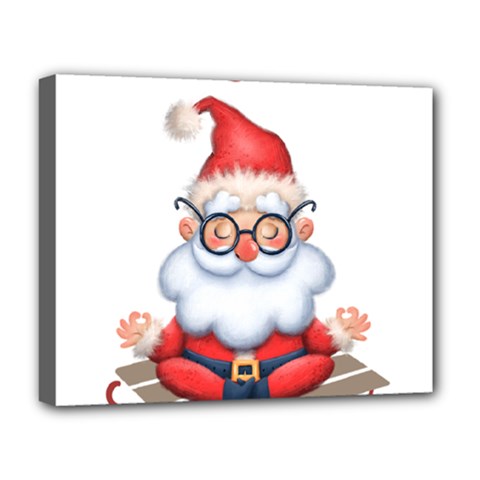 Santa Glasses Yoga Chill Vibe Deluxe Canvas 20  X 16  (stretched)