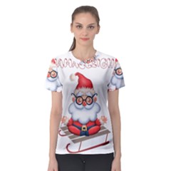 Santa Glasses Yoga Chill Vibe Women s Sport Mesh T-shirt