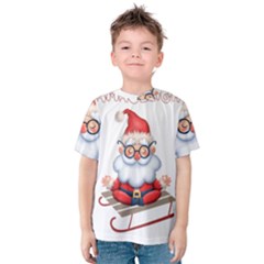 Santa Glasses Yoga Chill Vibe Kids  Cotton T-shirt