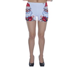 Santa Glasses Yoga Chill Vibe Skinny Shorts