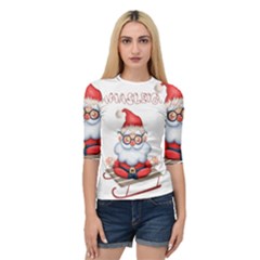 Santa Glasses Yoga Chill Vibe Quarter Sleeve Raglan T-shirt