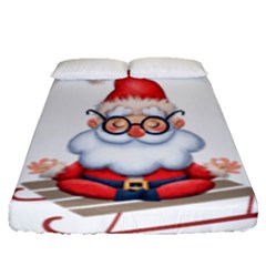 Santa Glasses Yoga Chill Vibe Fitted Sheet (queen Size)