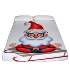 Santa Glasses Yoga Chill Vibe Fitted Sheet (california King Size)