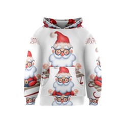 Santa Glasses Yoga Chill Vibe Kids  Pullover Hoodie by Sarkoni