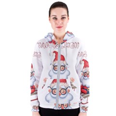 Santa Glasses Yoga Chill Vibe Women s Zipper Hoodie