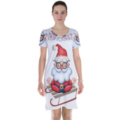 Santa Glasses Yoga Chill Vibe Short Sleeve Nightdress