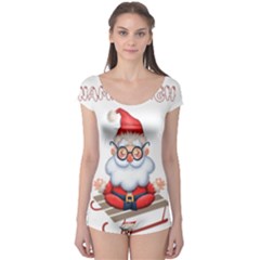 Santa Glasses Yoga Chill Vibe Boyleg Leotard 