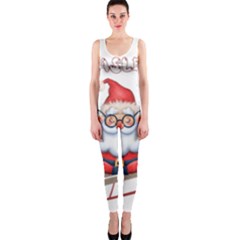 Santa Glasses Yoga Chill Vibe One Piece Catsuit