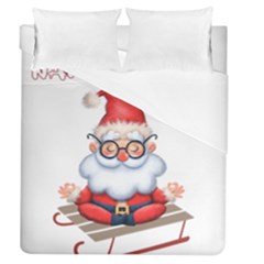 Santa Glasses Yoga Chill Vibe Duvet Cover (queen Size)