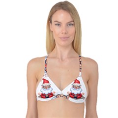 Santa Glasses Yoga Chill Vibe Reversible Tri Bikini Top