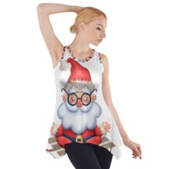 Santa Glasses Yoga Chill Vibe Side Drop Tank Tunic