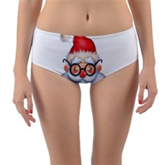 Santa Glasses Yoga Chill Vibe Reversible Mid-waist Bikini Bottoms