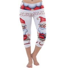 Santa Glasses Yoga Chill Vibe Capri Yoga Leggings