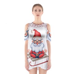 Santa Glasses Yoga Chill Vibe Shoulder Cutout One Piece Dress