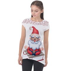 Santa Glasses Yoga Chill Vibe Cap Sleeve High Low Top