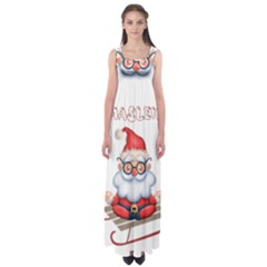 Santa Glasses Yoga Chill Vibe Empire Waist Maxi Dress