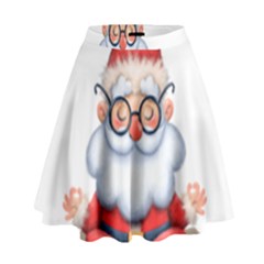 Santa Glasses Yoga Chill Vibe High Waist Skirt