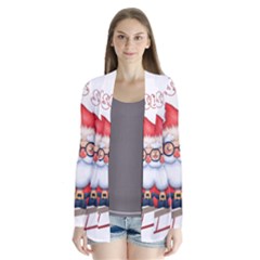 Santa Glasses Yoga Chill Vibe Drape Collar Cardigan