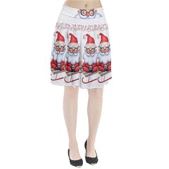 Santa Glasses Yoga Chill Vibe Pleated Skirt