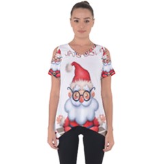 Santa Glasses Yoga Chill Vibe Cut Out Side Drop T-shirt