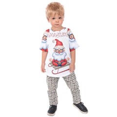 Santa Glasses Yoga Chill Vibe Kids  Raglan T-shirt