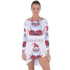 Santa Glasses Yoga Chill Vibe Asymmetric Cut-out Shift Dress