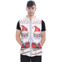 Santa Glasses Yoga Chill Vibe Men s Puffer Vest