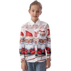 Santa Glasses Yoga Chill Vibe Kids  Long Sleeve Shirt